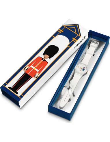 Reloj Swatch Gent Unisex 34mm Cuarzo Blanco Impermeable