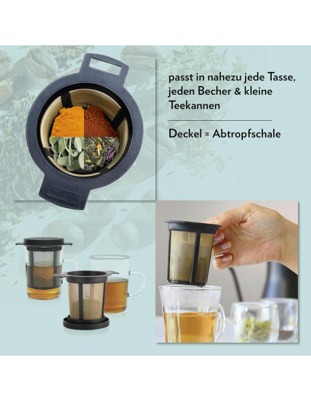 Canasta de Infusión Reutilizable Finum Acero Inoxidable Negra Canasta de Infusión Reutilizable Finum Acero Inoxidable Negra