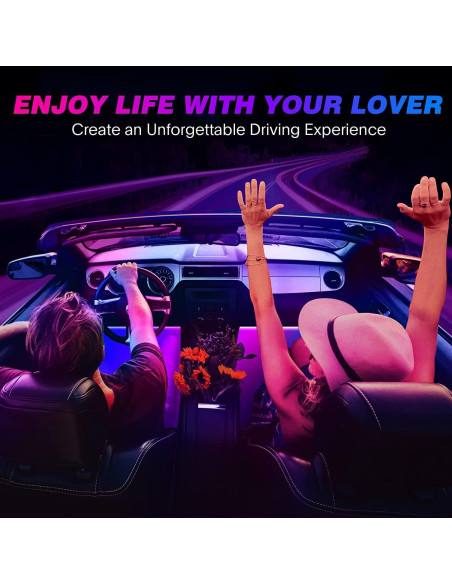Luces LED interiores Sanwo para coche, 68 LEDs RGBIC, control APP Luces LED interiores Sanwo para coche, 68 LEDs RGBIC, control APP