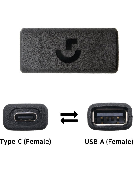 Adaptador Type-C a USB NoirVogel para Logitech G502X y G915X Adaptador Type-C a USB NoirVogel para Logitech G502X y G915X