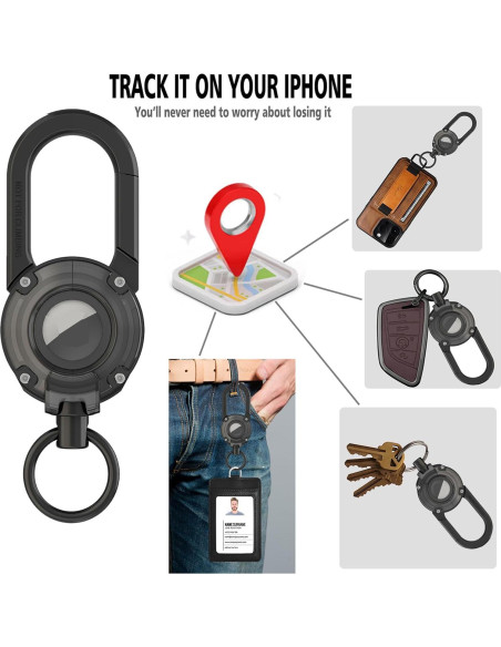 Llave de Carabineros OYILON para Coche con Soporte AirTag Llave de Carabineros OYILON para Coche con Soporte AirTag