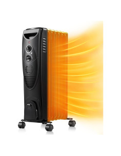 Calefactor de Radiador Eléctrico R.W.FLAME 1500W Negro