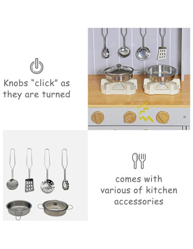 Cocina de Juego de Madera Touch Us con Luces y Sonidos 6 Piezas