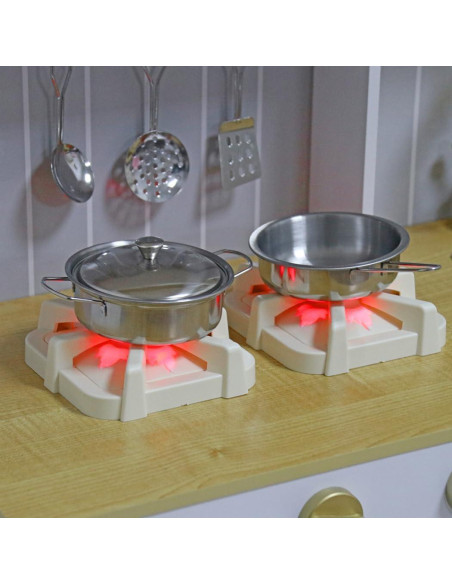 Cocina de Juego de Madera Touch Us con Luces y Sonidos 6 Piezas Cocina de Juego de Madera Touch Us con Luces y Sonidos 6 Piezas