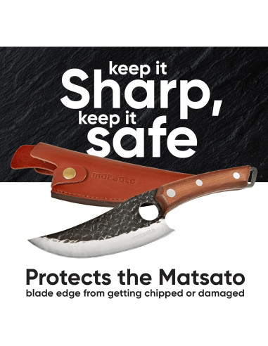 Funda de Cuero para Cuchillo de Chef Matsato 20.32 cm Marrón