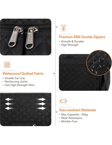 Bolsa de Ropa de Viaje Duffle Convertible Negra 50.8x30.5cm