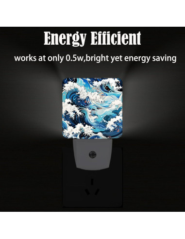 Luz Nocturna Enchufable FSHVQKD Movimiento de Olas 0.5W