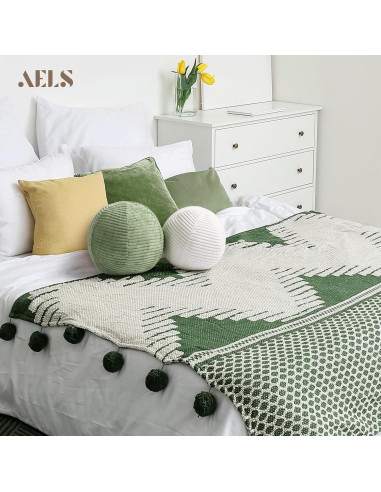 Almohada Decorativa Redonda AELS 30 cm Corduroy Rayas Blanco