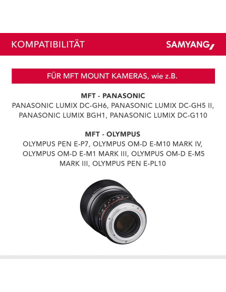 Lente Samyang 85mm T1.5 VDSLR II Micro Cuatro Tercios Lente Samyang 85mm T1.5 VDSLR II Micro Cuatro Tercios