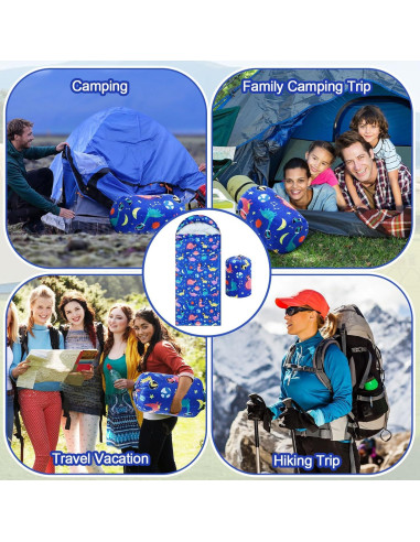 Saco de dormir Fanfanwin 3 estaciones niños 185x70cm azul