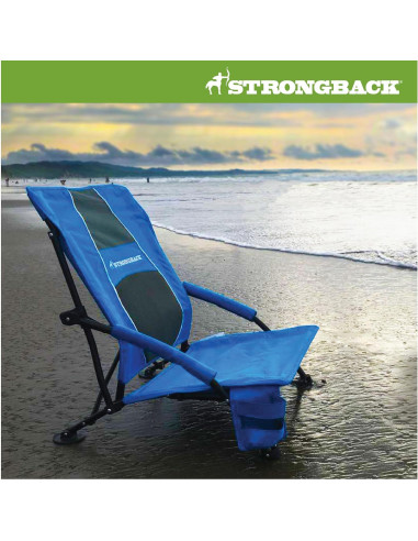 Silla de Playa Plegable STRONGBACK Baja Gravedad Azul 300 lbs