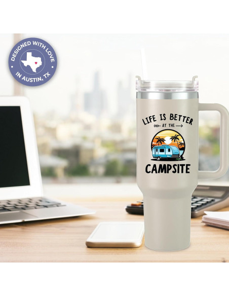 Taza de Camping KEDRIAN 1.18L con Tapa y Popote - Regalo Ideal Taza de Camping KEDRIAN 1.18L con Tapa y Popote - Regalo Ideal