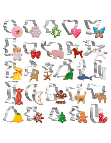 Juego de 26 Cortadores de Galletas GWHOLE Acero Inoxidable