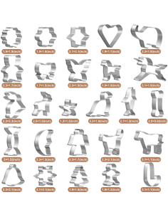 Juego de 26 Cortadores de Galletas GWHOLE Acero Inoxidable 2