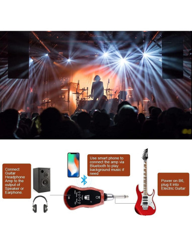 Amplificador de Guitarra Portátil OW con Bluetooth y 5 Efectos
