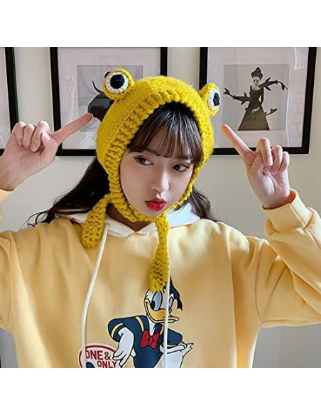 Gorro de Rana Tejido a Mano ANKOMINA para Niños y Adultos Gorro de Rana Tejido a Mano ANKOMINA para Niños y Adultos
