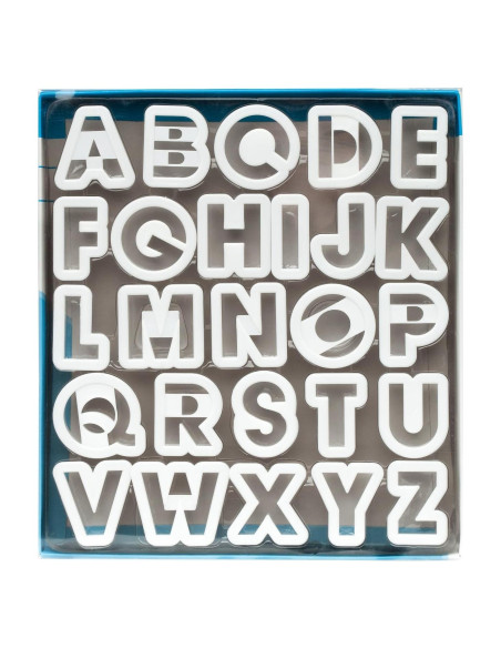 Juego de Cortadores de Galletas Letras Ateco 5.08 cm Blanco Juego de Cortadores de Galletas Letras Ateco 5.08 cm Blanco