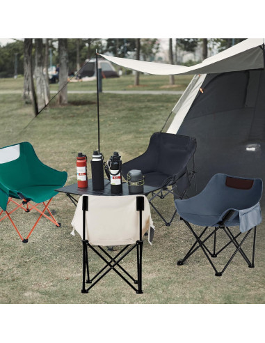 Silla de Camping Plegable Kvittra Negra 150 kg Resistencia