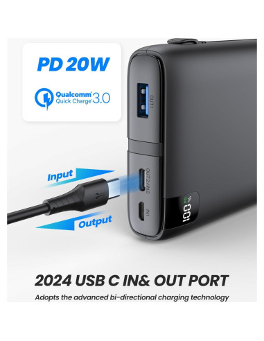 Cargador Portátil SOARAISE 26800mAh 22.5W Carga Rápida USB-C