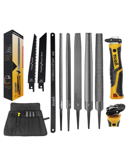 Juego de limas y sierras TOOLAN 8 en 1 con mango ergonómico Juego de limas y sierras TOOLAN 8 en 1 con mango ergonómico