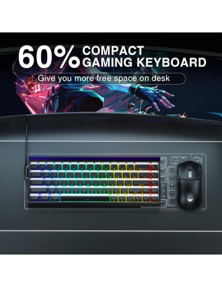Teclado Gaming AULA HERO 68 HE 60% Con Cable RGB PBT Teclado Gaming AULA HERO 68 HE 60% Con Cable RGB PBT
