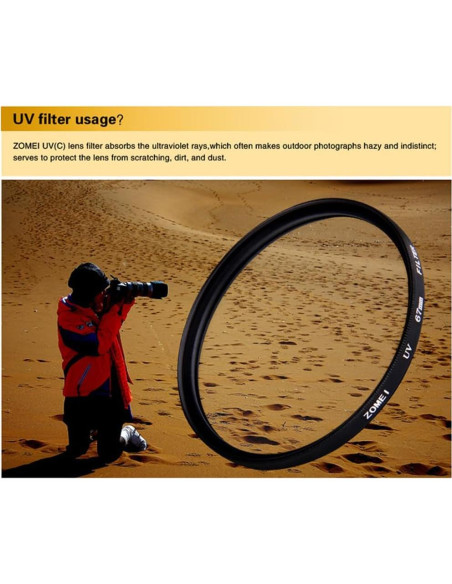 Filtro UV ZOMEI 40.5mm para Lentes de Cámara DSLR Filtro UV ZOMEI 40.5mm para Lentes de Cámara DSLR