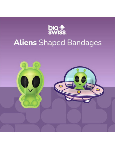 Vendajes Adhesivos Alienígenas BioSwiss - 24 Piezas Halloween