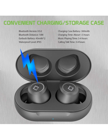 Auriculares Inalámbricos Bluetooth V5.0 Cellet XG01 Negro