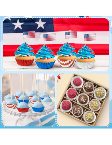 Forros para Cupcakes Mini COcnny - 600 Piezas Patrióticos