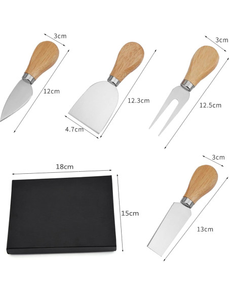 Juego de cuchillos para queso DBZQSCW 4 piezas acero inoxidable Juego de cuchillos para queso DBZQSCW 4 piezas acero inoxidable