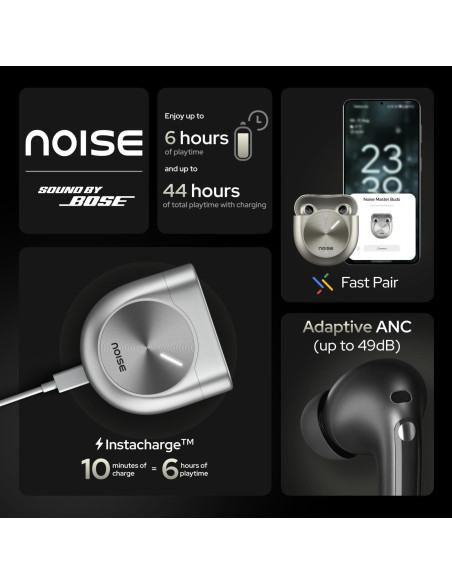 Auriculares In-Ear Bluetooth Bose Master Buds Onyx 49dB ANC Auriculares In-Ear Bluetooth Bose Master Buds Onyx 49dB ANC