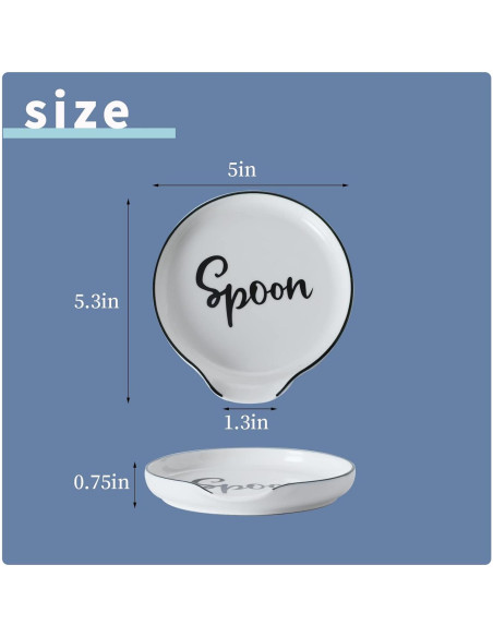 Soporte de Cuchara de Cerámica GDCZ Blanco 12.7 cm Apto Lavavajillas Soporte de Cuchara de Cerámica GDCZ Blanco 12.7 cm Apto Lavavajillas