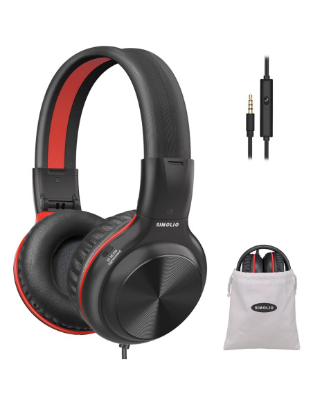 Auriculares con Cable SIMOLIO con Micrófono y Limitador de Volumen Auriculares con Cable SIMOLIO con Micrófono y Limitador de Volumen
