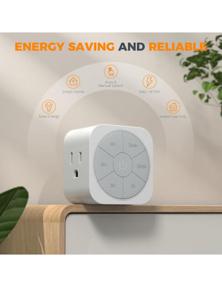 Temporizador de Enchufe TESSAN 6H para Luces y Electrodomésticos Temporizador de Enchufe TESSAN 6H para Luces y Electrodomésticos