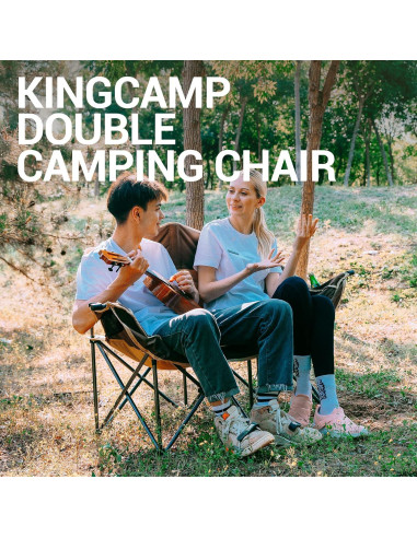 Silla de Camping Loveseat KingCamp Doble 200 kg Khaki
