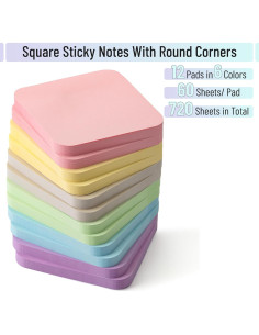 Set de Notas Adhesivas Mr. Pen 720 Hojas 7.1x7.1cm 6 Colores 2