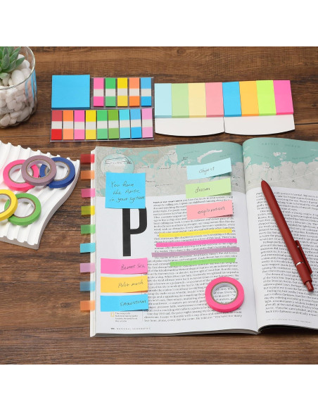 Juego de Notas Adhesivas y Cinta Resaltadora Mr. Pen 280 Piezas Juego de Notas Adhesivas y Cinta Resaltadora Mr. Pen 280 Piezas