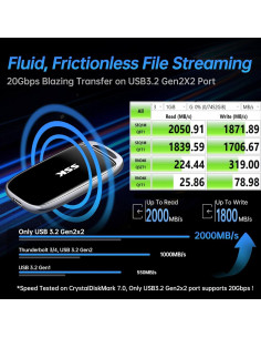 Disco SSD Externo SSK 2TB USB 3.2 Gen2x2 Rápido 2000MB/s 2