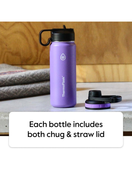 Botellas de Agua ThermoFlask 1.18L Acero Inoxidable 2 Piezas Botellas de Agua ThermoFlask 1.18L Acero Inoxidable 2 Piezas