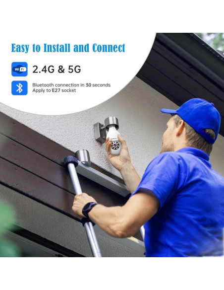 Cámara de Seguridad WiFi Heemketz 2K con Luz y Audio Cámara de Seguridad WiFi Heemketz 2K con Luz y Audio