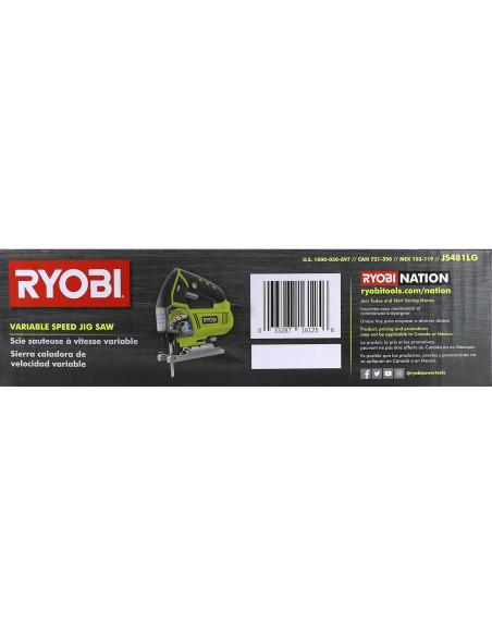 Sierra de Calar Orbital RYOBI JS481LG 4.8A con LED y Soplador Sierra de Calar Orbital RYOBI JS481LG 4.8A con LED y Soplador