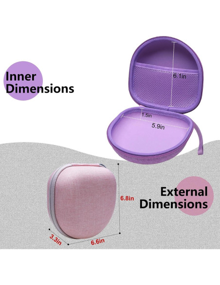 Funda Plegable LTGEM para Auriculares Over-Ear Púrpura Funda Plegable LTGEM para Auriculares Over-Ear Púrpura