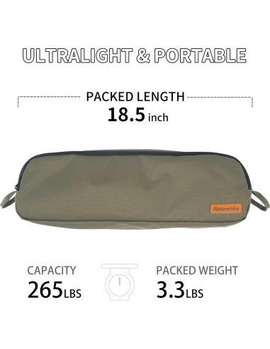 Silla de Camping Ultraligera Naturehike YL09 1.38 KG Verde