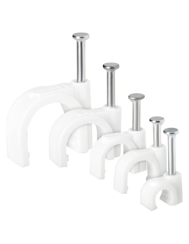 Juvale 500 Clips de Cable Redondos para Montaje en Pared 4-14mm