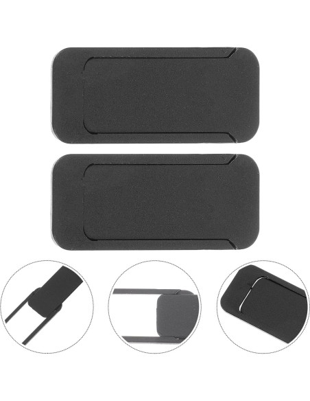 Cubierta de Webcam Deslizante Artibetter - 2 Piezas ABS Negra Cubierta de Webcam Deslizante Artibetter - 2 Piezas ABS Negra