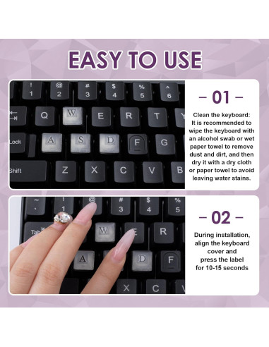 Etiquetas Elevadas para Teclado Isslly 80pcs Transparente