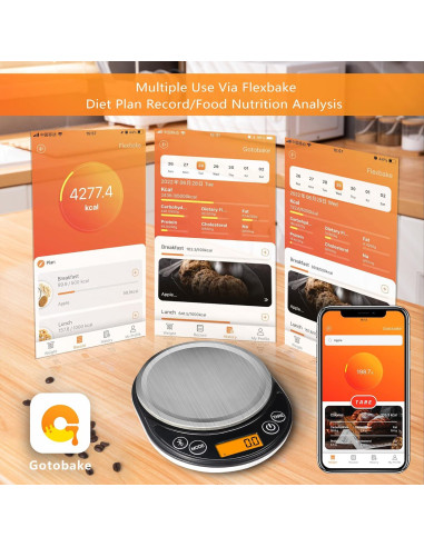 Báscula Digital de Cocina UNIWEIGH 3kg con Calculadora Nutricional