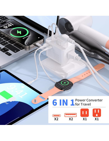 Convertidor de Voltaje TREVOLTY 35W USB-C 220V a 110V Blanco