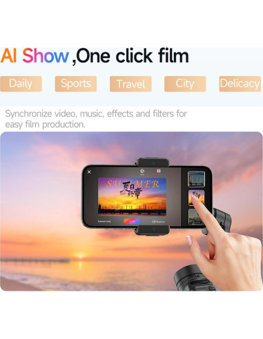 Estabilizador Gimbal Inteligente GUEDIEO para iPhone 16/15 Pro Max