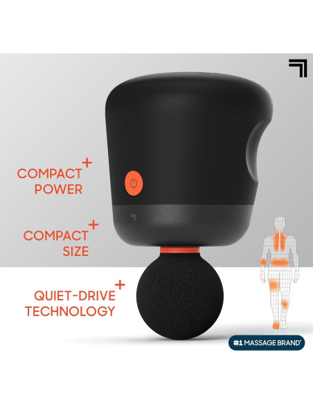 Masajeador de Percusión Portátil Sharper Image Powerboost - 4 Accesorios, 4 Velocidades Masajeador de Percusión Portátil Sharper Image Powerboost - 4 Accesorios, 4 Velocidades